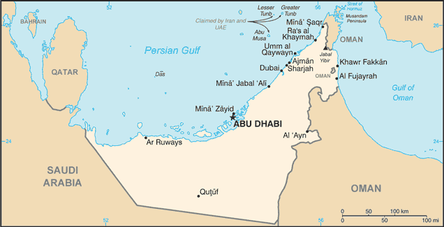 map Birleşik Arap Emirlikleri